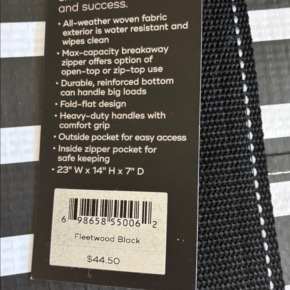 Scout La Bumba Fleetwood Black Stripe Tote NWT - Picture 3 of 5